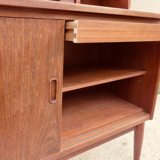 Image 1 of Vintage solid teak secretary desk by The Larsen brothers, Denmark 1960