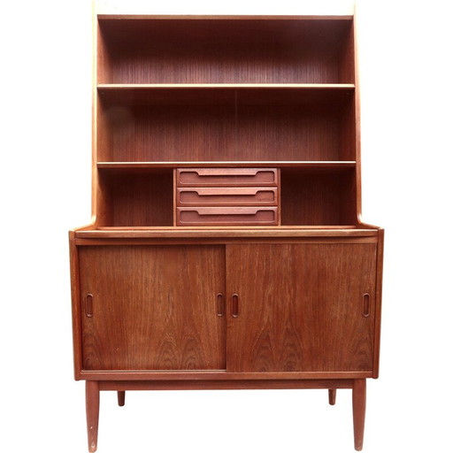 Vintage solid teak secretary desk by The Larsen brothers, Denmark 1960