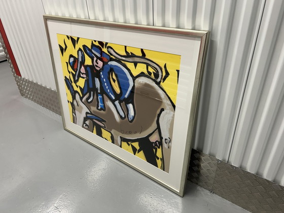 Image 1 of Herman Brood Bulls Ride Screen Print In Frame