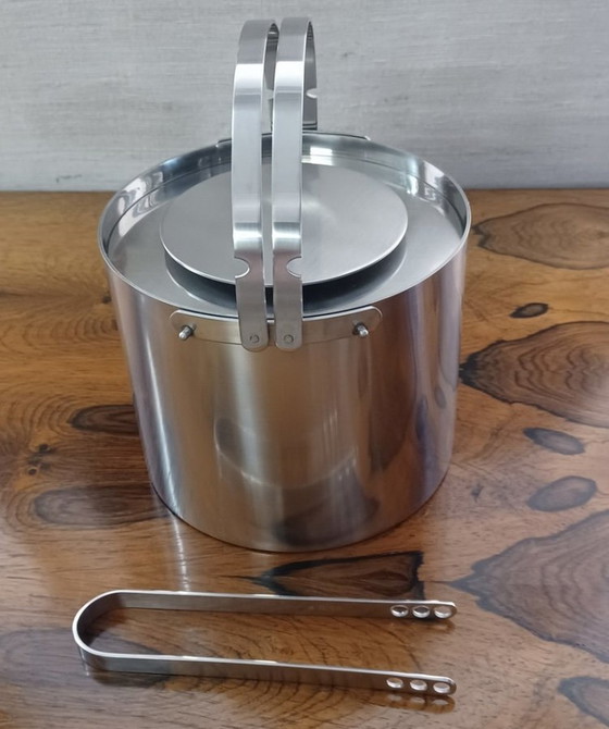 Image 1 of Stelton Arne Jacobsen 2.5L Cylindia Stainless Steel Ice Bucket, Wine Cooler Incl. Ice Bar