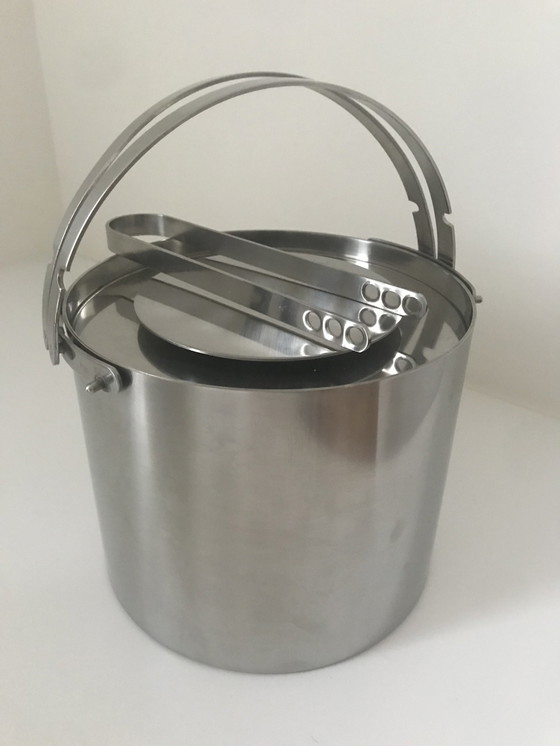 Image 1 of Stelton Arne Jacobsen 2.5L Cylindia Stainless Steel Ice Bucket, Wine Cooler Incl. Ice Bar