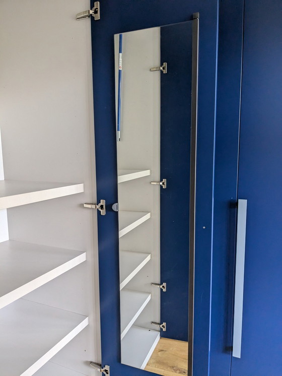 Image 1 of Novamobili Corner Wardrobe With Revolving Doors Blue + Dresser Blue / Light Blue