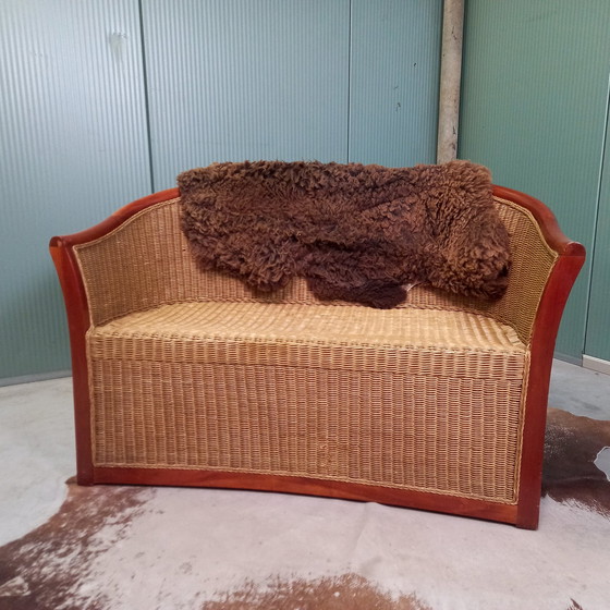 Image 1 of Classic Two-Seater Bench Rattan