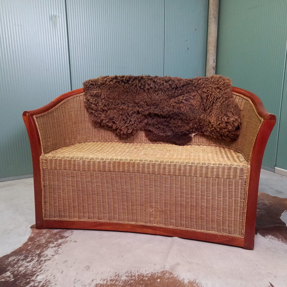 Image 1 of Classic Two-Seater Bench Rattan