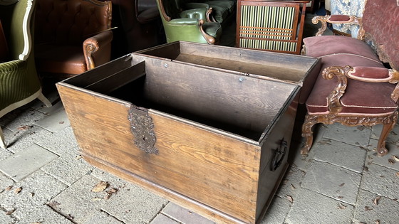 Image 1 of Antique Oak Blanket Chest