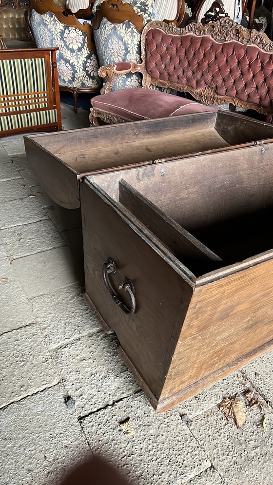 Image 1 of Antique Oak Blanket Chest