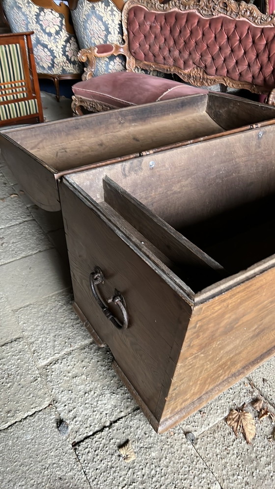 Image 1 of Antique Oak Blanket Chest