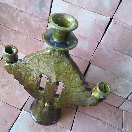 Image 1 of Tamegroute Pottery Candlestick