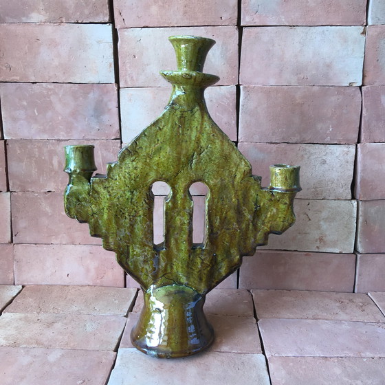 Image 1 of Tamegroute Pottery Candlestick