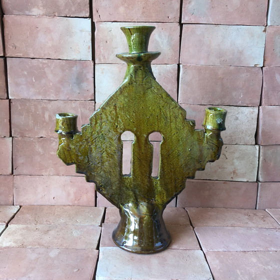 Image 1 of Tamegroute Pottery Candlestick