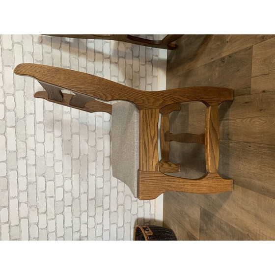 Image 1 of Set of 3 vintage chairs by Guillerme et chambron, 1950