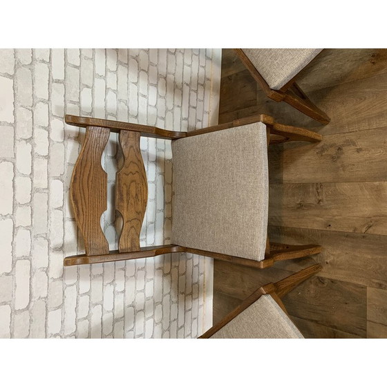 Image 1 of Set of 3 vintage chairs by Guillerme et chambron, 1950