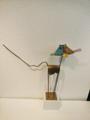 Vintage Jarc cat statue on pedestal unique