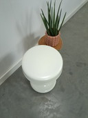 Tabouret en plastique blanc Emsa Allemagne vintage