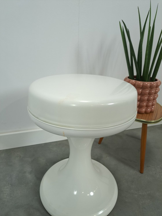 Image 1 of Tabouret en plastique blanc Emsa Allemagne vintage