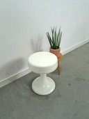 Tabouret en plastique blanc Emsa Allemagne vintage