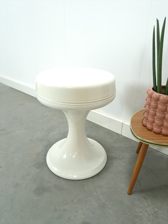 Image 1 of Tabouret en plastique blanc Emsa Allemagne vintage