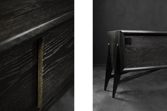 Image 1 of Vintage dark raw oak sideboard, 1960