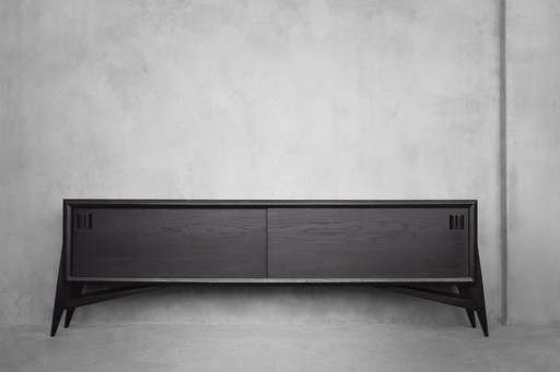 Credenza vintage in rovere scuro grezzo, 1960