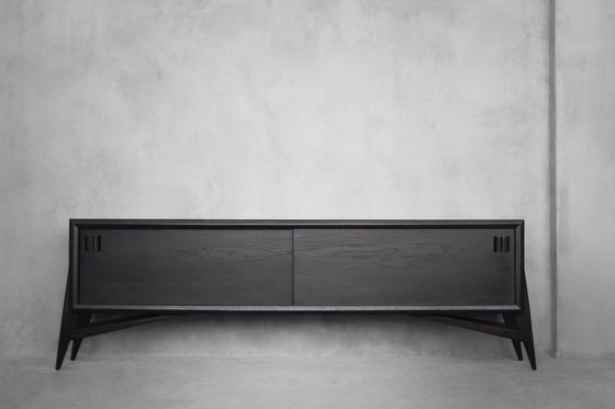 Image 1 of Vintage dark raw oak sideboard, 1960