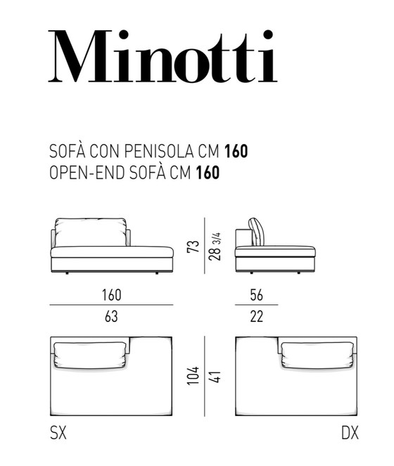 Image 1 of Minotti Hamilton canapé d'angle 3 sections