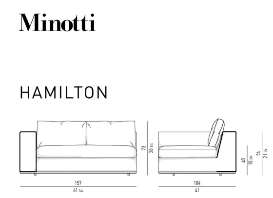 Image 1 of Minotti Hamilton canapé d'angle 3 sections