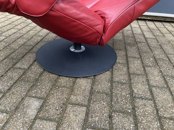 Image 1 of Fauteuil relax design Jori Symphony, cuir rouge