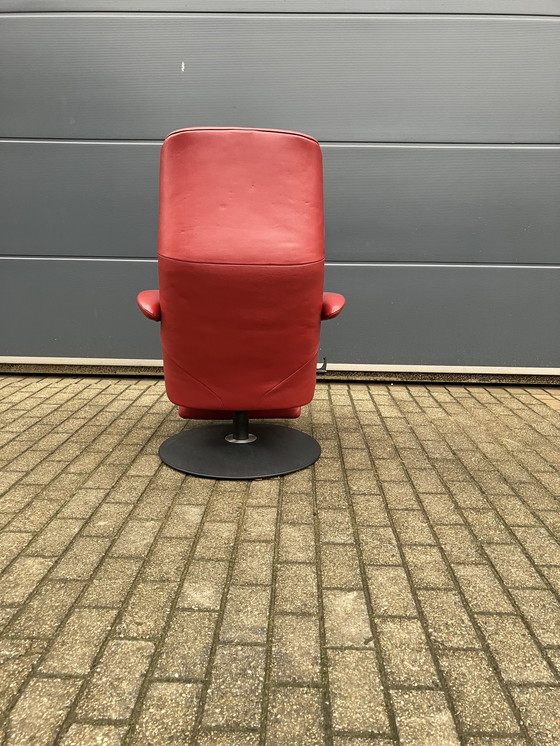 Image 1 of Fauteuil relax design Jori Symphony, cuir rouge