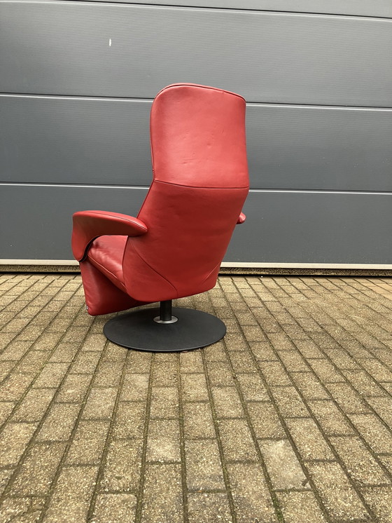 Image 1 of Fauteuil relax design Jori Symphony, cuir rouge