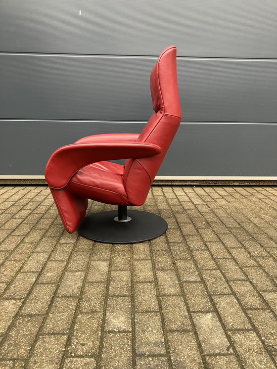 Image 1 of Fauteuil relax design Jori Symphony, cuir rouge