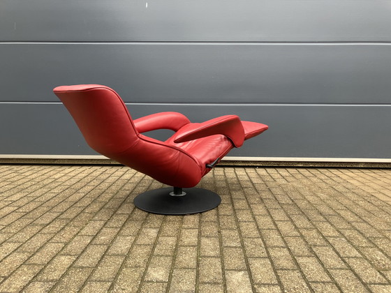 Image 1 of Fauteuil relax design Jori Symphony, cuir rouge