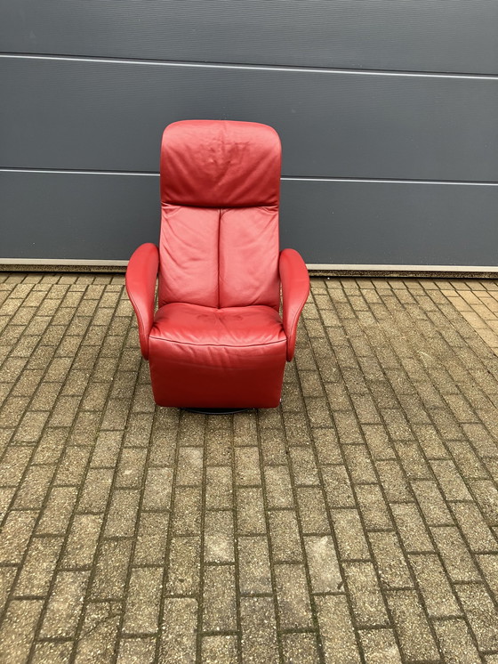 Image 1 of Fauteuil relax design Jori Symphony, cuir rouge