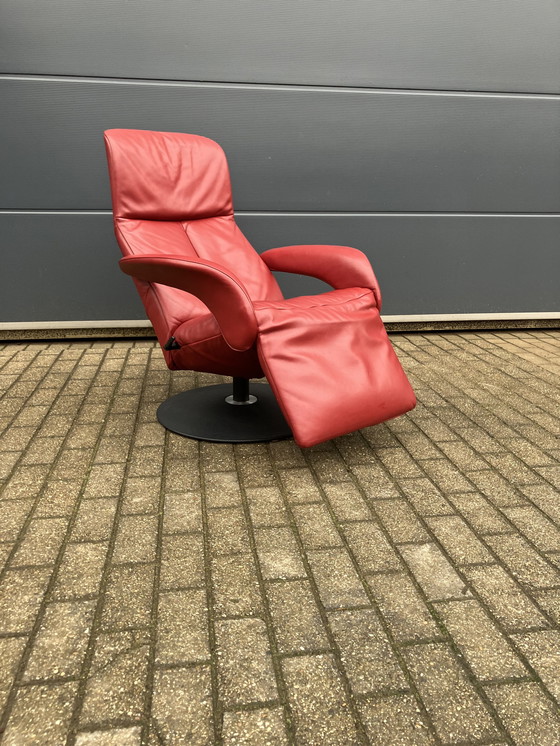 Image 1 of Fauteuil relax design Jori Symphony, cuir rouge