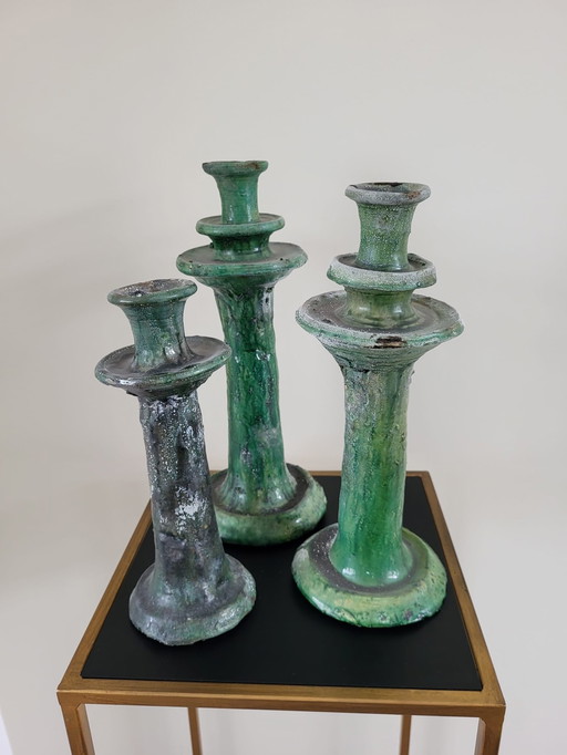 3x Moroccan candlesticks