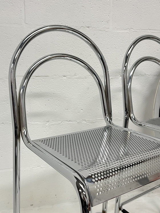 Image 1 of Set Of 2 Chrome Barstools