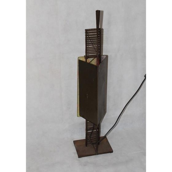 Image 1 of Lampada da tavolo vintage in vetro e metallo, 1970