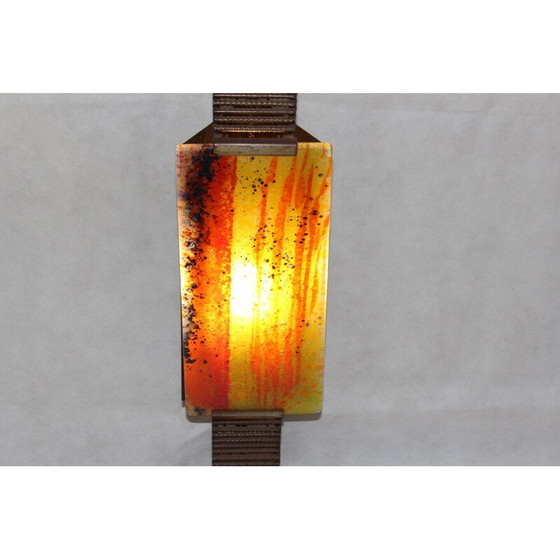 Image 1 of Lampada da tavolo vintage in vetro e metallo, 1970