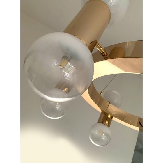 Image 1 of Contemporary Luxury Ring Chandelier With Gradient White Spheres By Simoeng