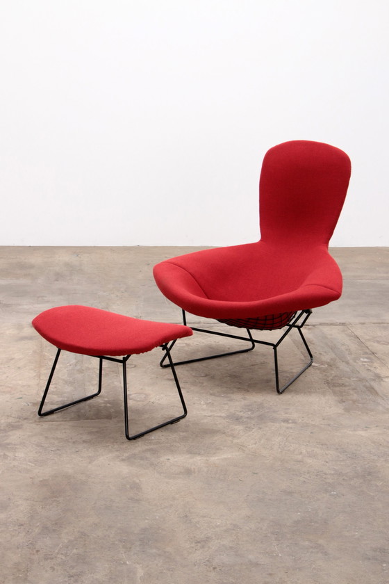 Image 1 of Harry Bertoia Bird Armchair With Ottoman - Iconic 1970S Design