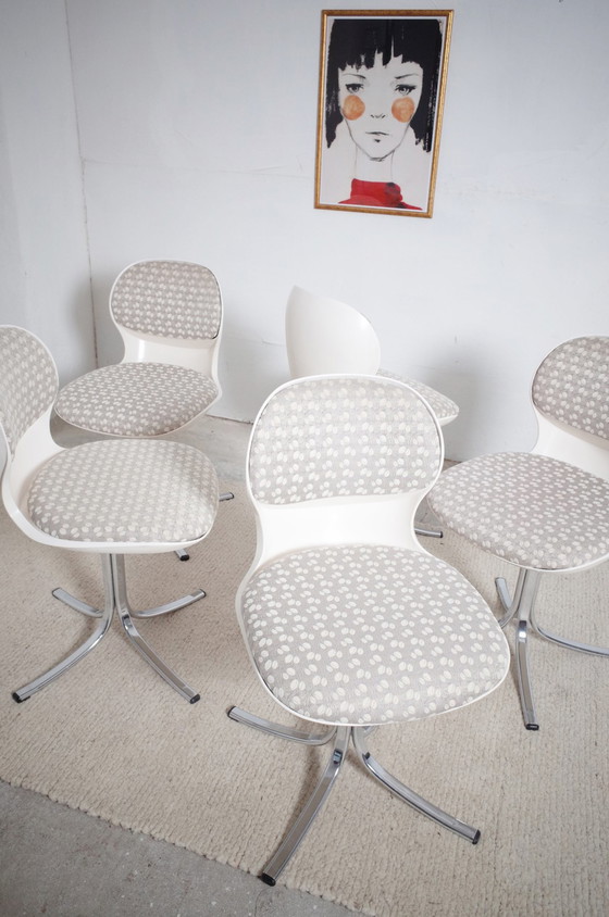 Image 1 of 5x Stoll Giroflex 7105 chairs Space Age shell chairs