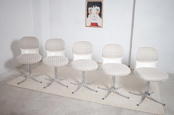 Image 1 of 5x Stoll Giroflex 7105 chairs Space Age shell chairs