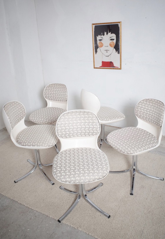 Image 1 of 5x Stoll Giroflex 7105 chairs Space Age shell chairs