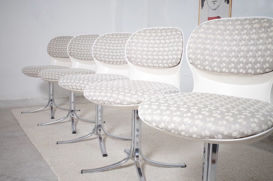 Image 1 of 5x Stoll Giroflex 7105 chairs Space Age shell chairs