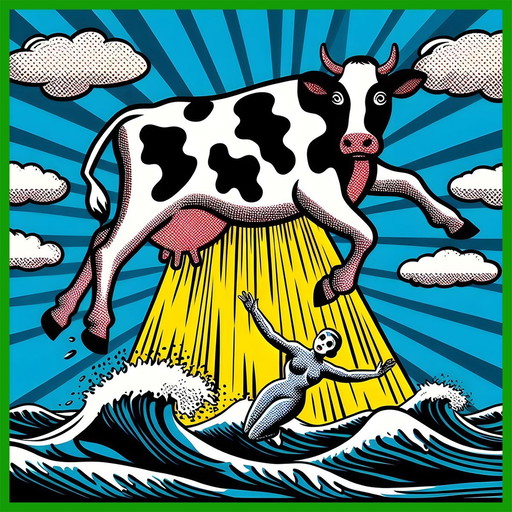 Banner 'The Cow Abduction'