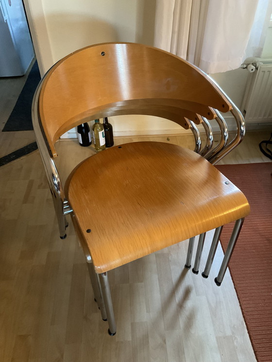 Image 1 of 4x Chrome Tubular Chair