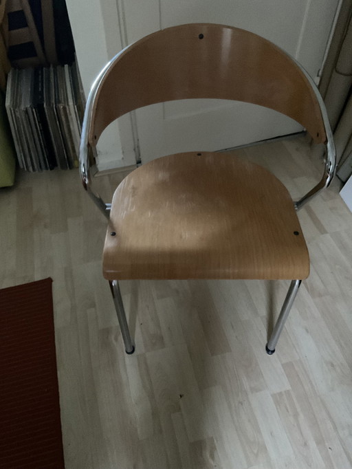 4x Chrome Tubular Chair