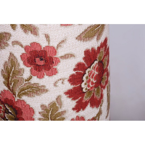 Lampada da tavolo vintage in vetro colorato e tessuto, Cecoslovacchia 1960