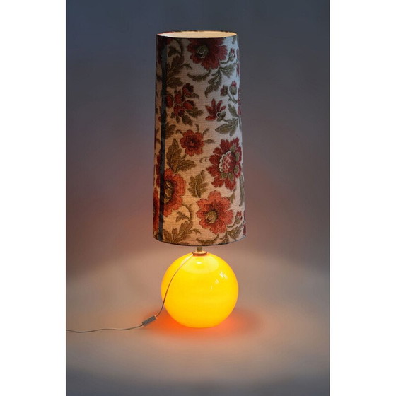 Image 1 of Lampada da tavolo vintage in vetro colorato e tessuto, Cecoslovacchia 1960