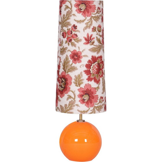 Image 1 of Lampada da tavolo vintage in vetro colorato e tessuto, Cecoslovacchia 1960