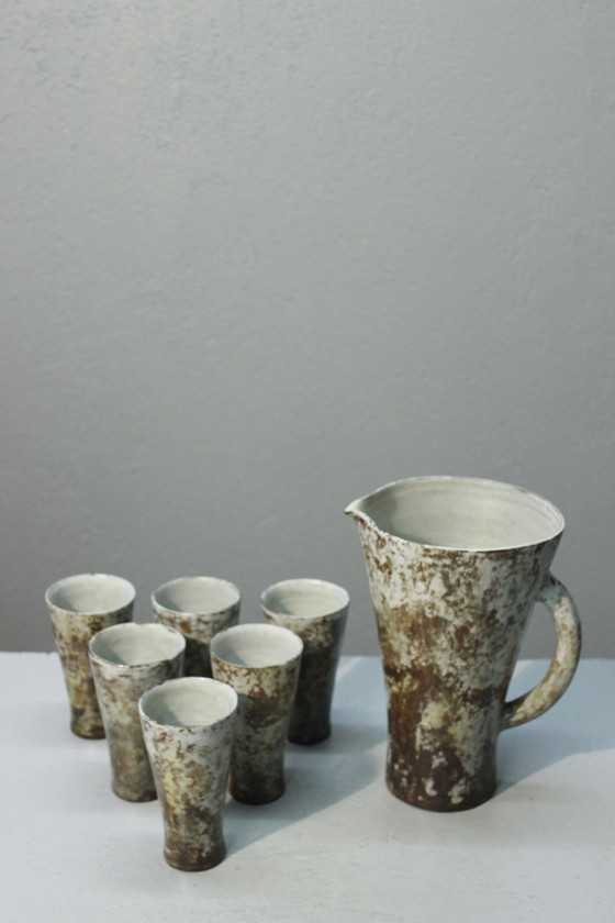 Image 1 of Alexandre Kostanda À Vallauris - Pitcher & Tumbler Set France 1950S